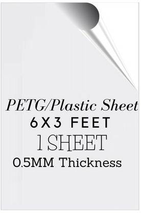 Lonaar PETG 0.5mm Thickness Sheet With Double Sided Protective Film 1 Sheet (6X3 Feet) 182.8 cm Acrylic Sheet