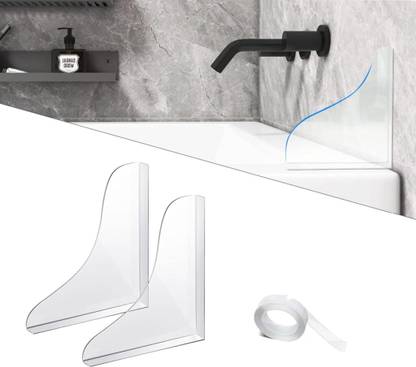 HANNEA 2pcs Bathtub Splash Guard Acrylic Clear Bathtub Splash Guard Shower Stall Guard 25 cm Acrylic Sheet