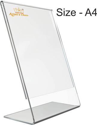 Ayati's Choco Acrylic L-Shaped Stand-Sleek and Sturdy Display Solution for Home and Office A4 7.8 cm Acrylic Sheet