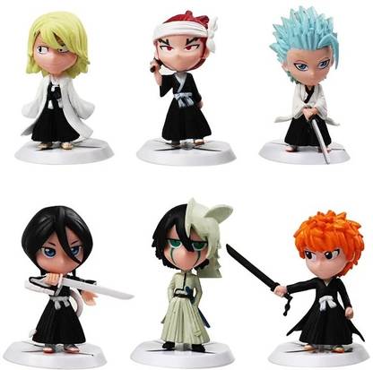 RVM Toys Anime Set of 6 Bleach Ichigo Kurosaki Action Figure 8-10 cm Collectible Toy
