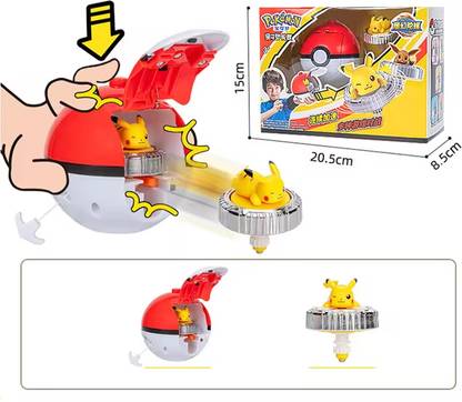 SALPITOYS POKEBall spinning Pikachu Charmander Squirtle Mew Eevee Action Figure Pokemon