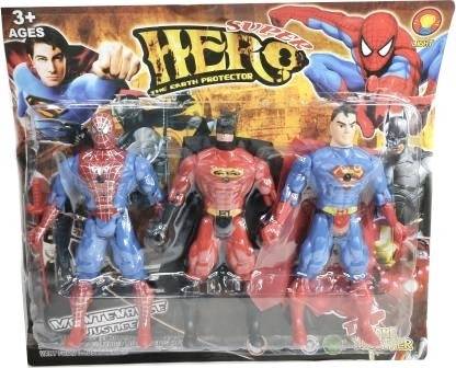 shreekanak Super Hero Action Figure 3 set With Led Light
