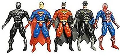 VPS Store LED Light Toys Set of 5 Action Super Hero Twist and Move Characters