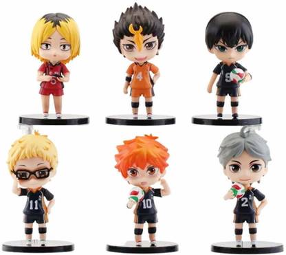 RVM Toys Anime Set of 6 Haikyuu Action Figures 9-11 cm Toy for Car Dashboard Study Table