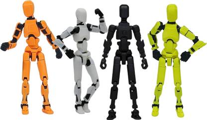 Apsara Gifts Pack of 4 - Dummy 13 Action Figure Articulated 3D Printed Robot