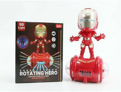 MIMY Rotating Musical Iron Man Robot Dance Hero Toys Robot