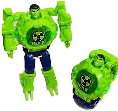 JELLIFY Hulk Actions Figure Toy Robot convert to Digital Wrist Watch for Kids