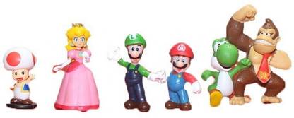 Delite New SUPER MARIO Bros. Mini 6 Toy Figures Cartoon Game Series Models Kids