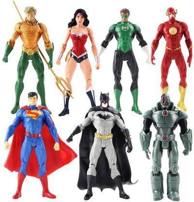 Delite New DC JUSTICE LEAGUE Super Hero 7 Toys Action Figures Movie Models