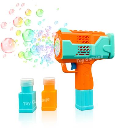Toyo Unlimited Bubble Machine RECHARGEABLE Toy Gun with Two Refill Bottles for Kids Toy Bubble Maker