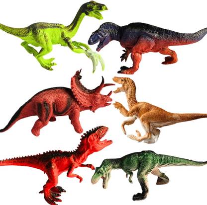 Mallexo et of 6 Big Size Dinosaur Toy Action Figure Anima Dinosaur Toys