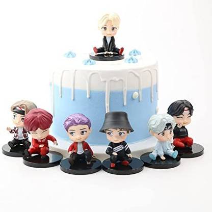 gtrp Toys Set of 7 Kpop BTS Tiny Tans Action Figure Set Or Cake Topper Decoration