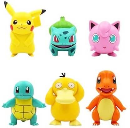 RVM Toys Set of 6 Pcs 6-7 cm Pokemon Action Figure Miniature Doll for Car Dashboard,Cake,