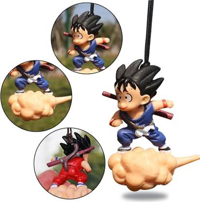 Raregets DBZ Kid Goku with Flying Nimbus, Fish Aquarium Decor, Car Mirror Hanging - 7.5cm