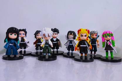 Thrifx New Demon Slayer Action Figures Set of 10 Rengoku Zenitsu Nezuko Toys
