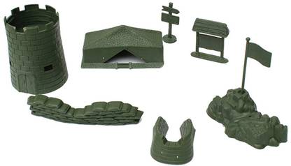 BNF Plastic Army Base Set World War II Army Men Assorted Accessories Sand Scene Mode