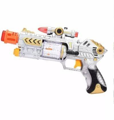 ROSEFAIR Laser Sound Music Flashing Lights Gun Toy for Kids-Multi Color