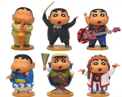 Raregets ShinChan Music Group Set - 6pcs, Orchestra Party, PVC Music Figures, Ideal Gift