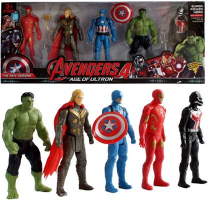 sky toys Avengers 4 - Super Hero Toys Action Figure Toy Set (Pack of 5 Action Figures)