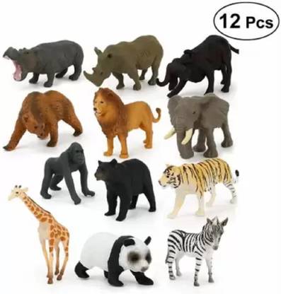 CJ CHILDREN 12 pc Wild Animal Early Learning Animal Toy Realistic Animal Figures Toys