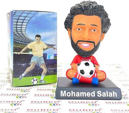 Mubco Mohamed Salah Bobble Head Figure Car Dashboard Decorations Phone Holder Toy Gift
