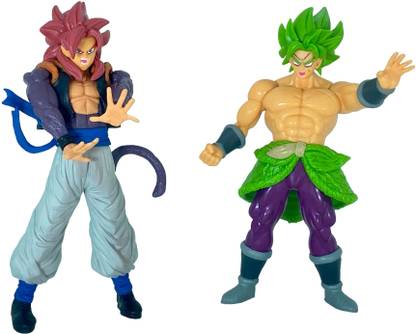 iouche Pack Of Two DBZ Anime Action Figure Goku Ssj4 & Broly