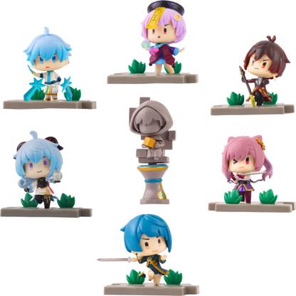 OFFO Genshin Impact Anime Set of 7 Battle Field Chibbi Action Figures