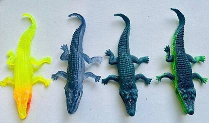 Vedy Realistic Alligator Toy Figurines, 4 Pack, Multi-Colour Crocodile Replicas
