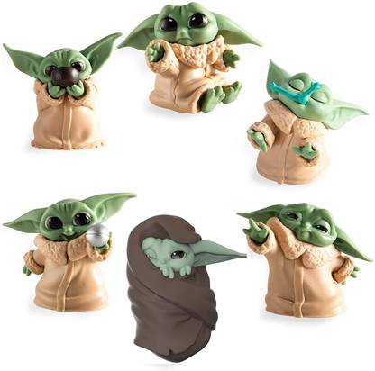 RVM Toys Set of 6 Baby Yoda Figures 5-6 cm Toy for Car Dashboard Office Study Table