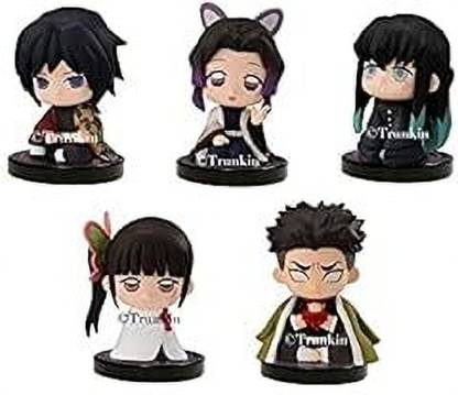 Pinaka Action Figures Model B2-3inch Kimetsu No Yaiba Action Figurine Small Sitting Set
