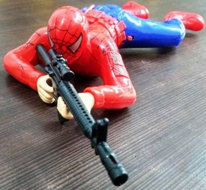 YORDEY Toy Gun Crawling Action Toy With Lights And Sound, Spiderman Toy With Gun Toy