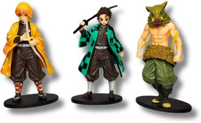 Anime Saga Enterprises Tanjiro , Inosuke and Zenitsu standing action figure set of 3