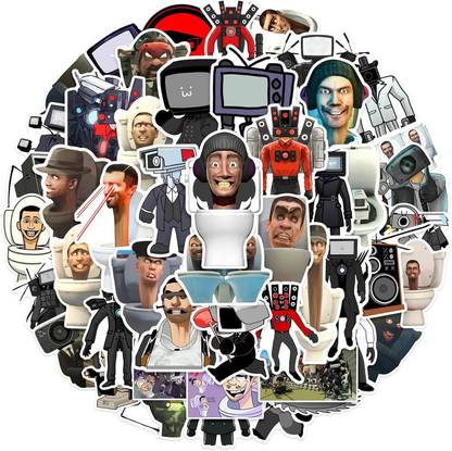 toypapa skibidi toilet toy sticker set includes siren head titan cameraman speaker man