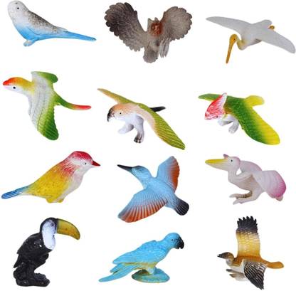 Mallexo Realistic PVC Bird Figures Toys | 3D Model Sparrow Animal Farm Figure Play Set