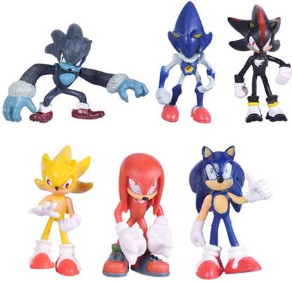 Delite New SUPER SONIC Hedgehog 6 Mini Toys Figures Kids Pack Cartoon Movie Models