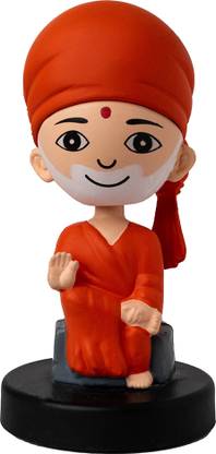 BUDDYZ Shirdi Sai Baba Bobblehead for Car Dashboard, Office Table, Home Décor