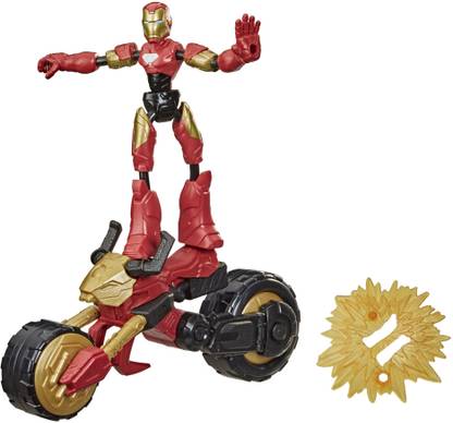 MARVEL Bend and Flex, 6" Iron Man Action Figure Toy and 2-In-1 Motorcycle For Kids 6+
