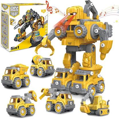 PATPAT Robot Car Transformers Toys for Kids 5 in 1 Transformer Car Toys