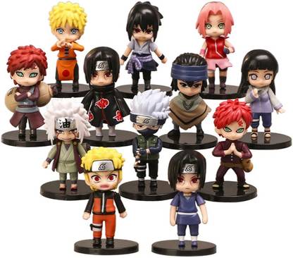 Husaini Mart 12pcs Naruto Action Figures, Anime Naruto Action Figures PVC (7cm)