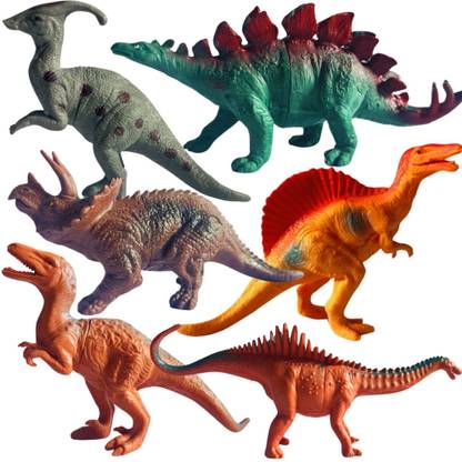 Mallexo Big Dinosaur Figure Toy Set for Kids T-rex Dinosaurs Animal Playset Toy-6PC