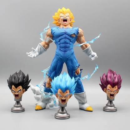 AweStuffs Dragonball Z Vegeta with 4 Interchangeable heads Rare Edition Action Figure 28cm