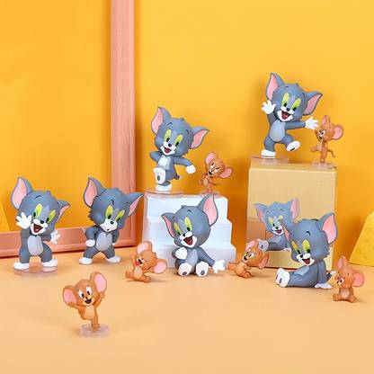 Raregets Tom & Jerry Cartoon Toy Set, Cute Collection of Fun & Play- Set of 6 (12 Piece)