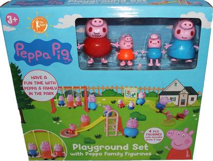 Pepstter Peppa Pig Family Playground Park Set with Pig Family Figures