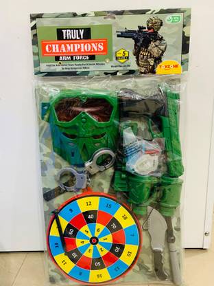 giftsrus Army Soldier Special Forces Toy Set with Mask, Binoculars, Dart Board-15 Pcs