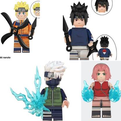 Baka Naruto, Sasuke, Sakura, Kakashi anime building block action figure