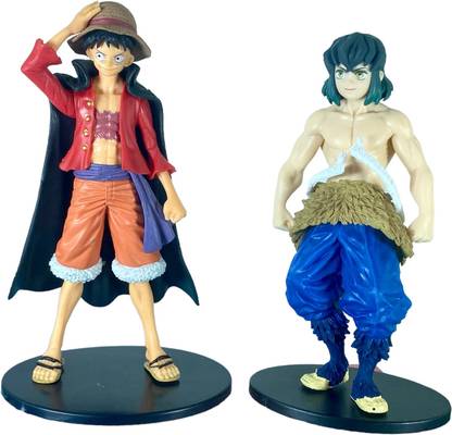iouche Pack Of Two Anime Action Figure MONKEY-D-LUFFY And INOSUKE