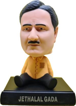 GLOWZADE Jethalal Cute Bobblehead Animated Figure Jethalal Gada TMKOC for Car,Desk & more