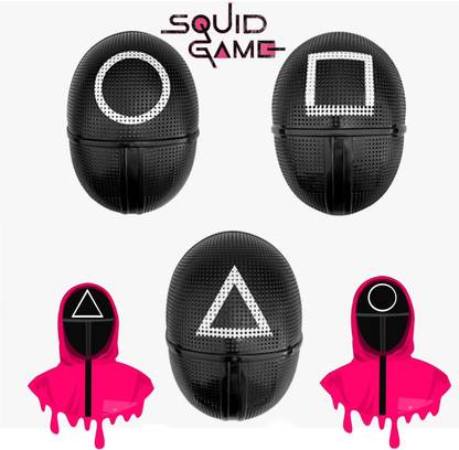 Mubco Squid Game Guard Mask Set | Face Cover Cosplay Party Masquerade Props Adult |