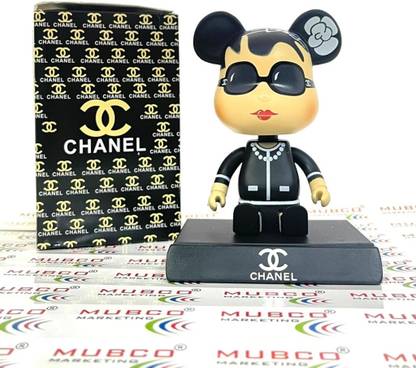 Mubco Chanel Bearbrick Bobble Head Figure Car Dashboard Decorations Phone Holder Toys