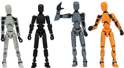 Apsara Gifts Pack of 4 - Dummy 13 Action Figure Articulated 3D Printed Robot